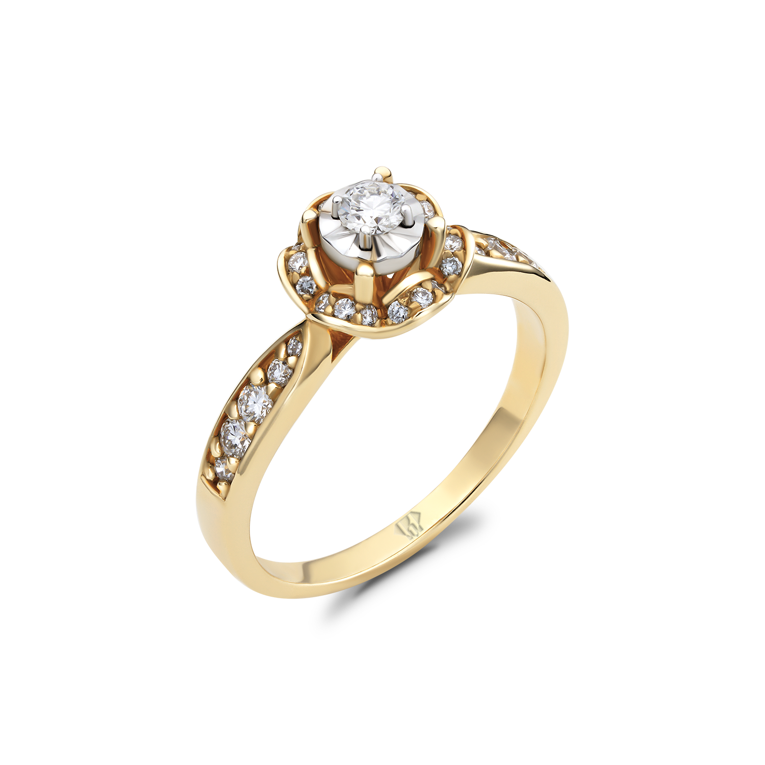 Nhẫn cầu hôn Vàng 18K Kim cương tự nhiên